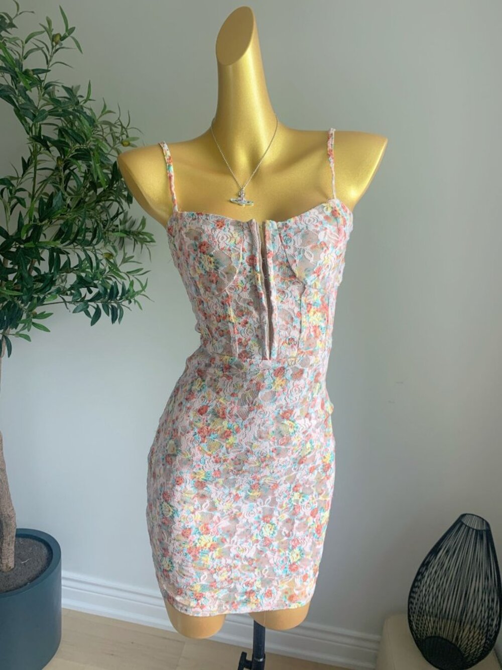 Rue21 Floral Lace Bodycon Cami Mini Dress NWT